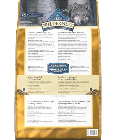 Blue Buffalo Wilderness More Meat & Wholesome Grains Natural Dry Dog Food Healthy Weight Chicken 24lb Healthy Weight More Meat Wholesome Grains - Buy Online on GoSupps.com