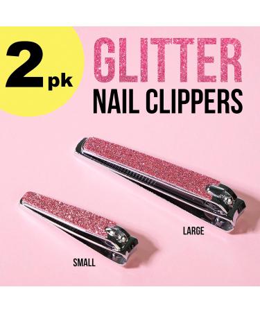 Buy Forever 21 Nail Clippers Set - 2pc Pink Glitter Precision Nail Clippers for Manicure & Pedicure - International Shipping Available - Buy Online on GoSupps.com