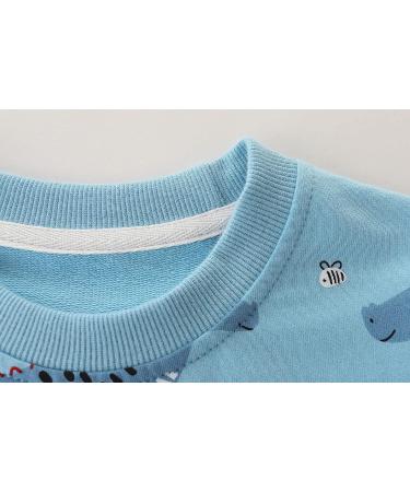 Dinosaur Sweatshirt for Boys | Kids Cotton Jumper Top | Long Sleeve Pullover T-Shirt for Toddlers | Baby Clothes 1-8 Years | 1-2 Years | Dino Design - Buy Online on GoSupps.com