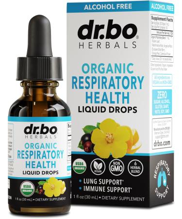 Lung Detox Respiratory Health Drops - Organic Respiratory Supplements Herbal Lung Cleanse Mullein Drops for Lungs Bronchial Support Mucus Clear with Mullein Leaf Extract Elderberry Supplement 1 oz
