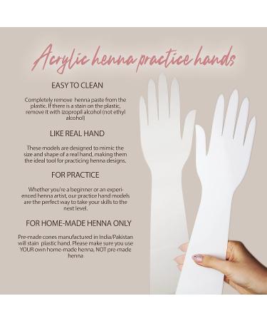 Reusable Henna Hand Template for Homemade Mehendi Art - White | Beginner Kit for Temporary Body Tattoo Practice - Buy Online on GoSupps.com