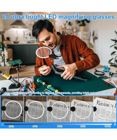 Magnifying Glass with Light Hands Free Magnifying Glass for Reading Neck Wear Magnifier for Reading Books Sewing Cross Stitching Low Vision Seniors - Buy Online on GoSupps.com