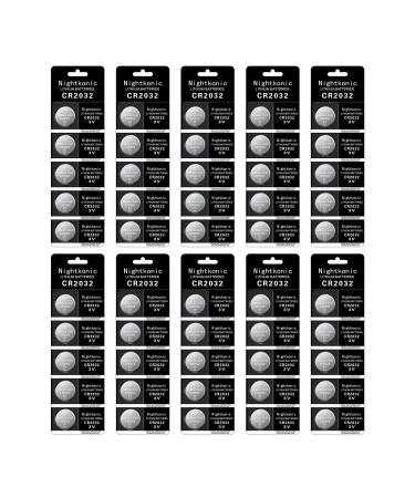 50 pcs Pack - CR2032 Battery 3v Lithium Button Cell Coin 2032 Battery Nightkonic