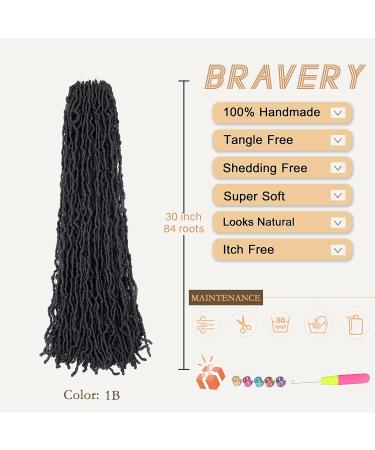30 Inch Faux Locs Crochet Hair for Black Women - Soft Goddess Locs 7 Packs Pre-looped Braiding Extensions (1B) - Buy Online on GoSupps.com