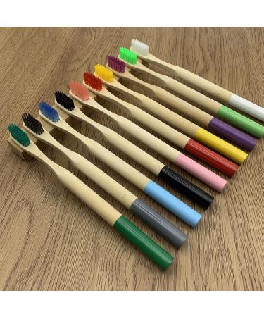 Suicra Organic Toothbrush Set - 10 Soft Nylon Bristle Biodegradable & Plastic-Free - Eco-Friendly Oral Care - Buy Online on GoSupps.com