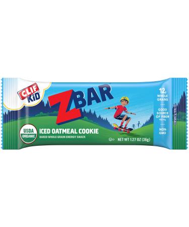 CLIF KID ZBAR - Organic Granola Bars - Iced Oatmeal Cookie - Non-GMO - Organic -Lunch Box Snacks (1.27 Ounce Energy Bars, 18 Count) Iced Oatmeal Cookie 18 Count (Pack of 1)