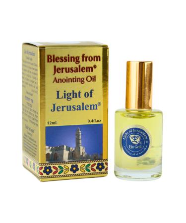 Ein Gedi Light of Jerusalem Anointing Oil Blessing from Jerusalem Gold Collection Holy Land Anointing Oil for Prayers and Blessings. (12ml Light of Jerusalem)