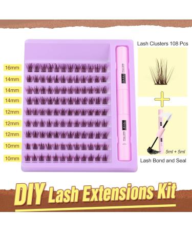 ALICE F13 DIY Lash Extension Kit - Cluster Lashes Strong Hold Bond - 10-16MM Fluffy D Curl Individual Lashes for Natural Look - Buy Online on GoSupps.com