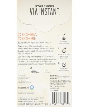 Starbucks Starbucks Via Columbia Roast C 8 count Colombia Colombia Medium Roast 3.3 g (Pack of 8) - Buy Online on GoSupps.com