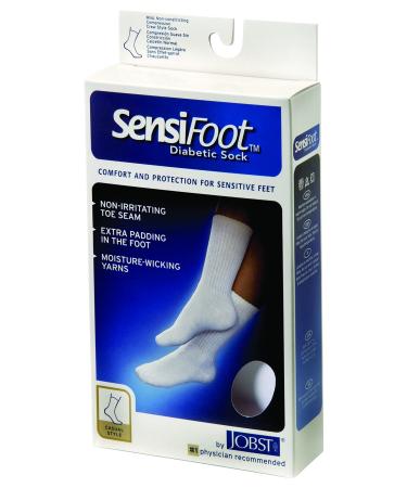 BSN Medical 110851 JOBST Sensifoot Diabetic Sock Crew Style Closed Toe Small Black