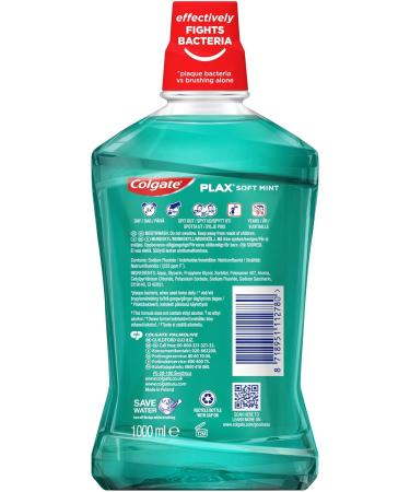 Colgate Plax Soft Mint Mouthwash 1000ml - Minty Fresh Breath | Pack of 1 - Buy Online on GoSupps.com