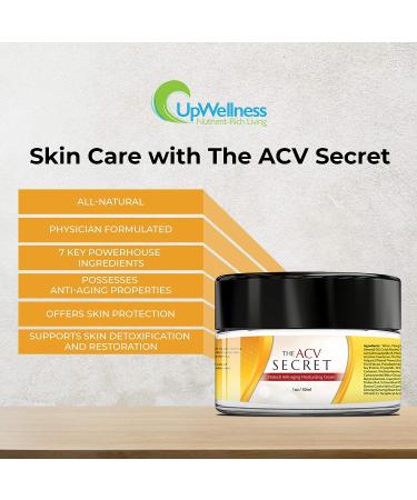 UpWellness ACV Secret Moisturizer - 30ml | Apple Cider Vinegar Skincare with 7 Natural Anti-Aging Ingredients | Supports Skin Detox & Restoration | Physician Formulated - Buy Online on GoSupps.com