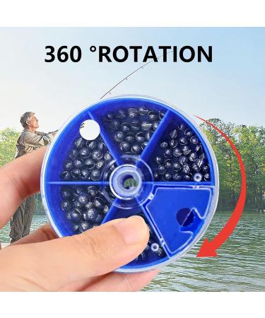 Aivoro Fishing Lime - 100 Lead Blast Weights with Storage Box | Removable Lead Weights in 5 Sizes (0.3g/0.6g/1g) - International Shipping Available - Buy Online on GoSupps.com
