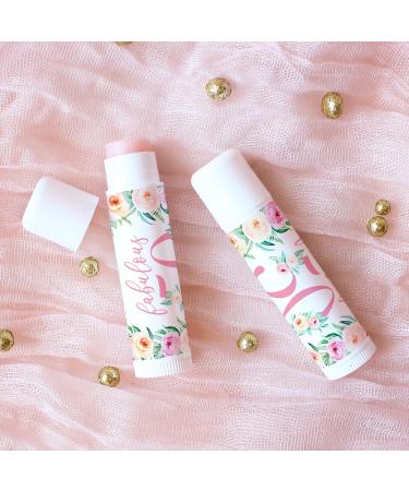 Pink Floral 50th Birthday Party Favor Lip Balm Labels 50 and Fabulous Party Favor Labels - 36 Count - Buy Online on GoSupps.com