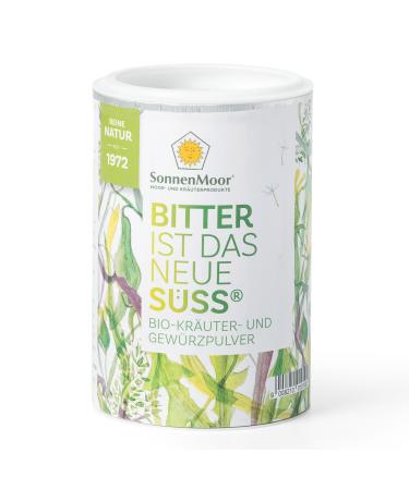 SonnenMoor Organic bitter powder Bitter is the new sweet in a 100 g tin a natural product of the Austrian family company SonnenMoor active since 1972.