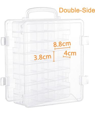 New brothread Double-Sided Storage Organizer/Box with Total 48 Adjustable Compartments  Removable Dividers for Embroidery and Sewing Threads  Embroidery Floss  Needles  Beads  Small Crafts & Toys - Buy Online on GoSupps.com