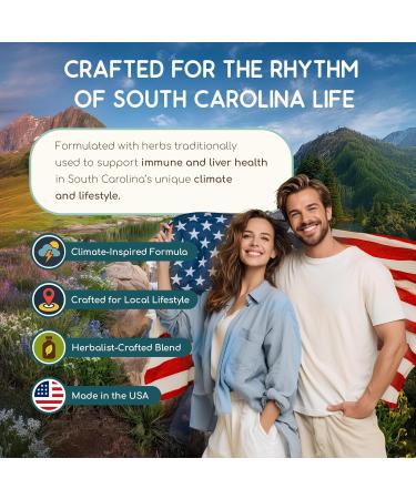 HerbEra South Carolina Herbal Detox Blend - USDA Organic Extract Made in USA | Immune & Liver Support Liquid Drops | Dandelion Root Eleuthero Licorice Milk Thistle | 2 fl oz - Buy Online on GoSupps.com