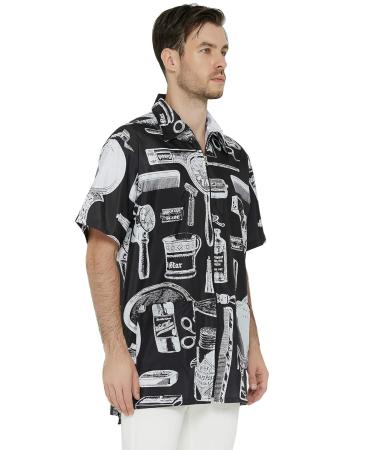 PERFEHAIR Barber Jacket for Men | Vintage Print Hair Stylist Grooming Smock Vest Shirt - International Shipping Available - Buy Online on GoSupps.com