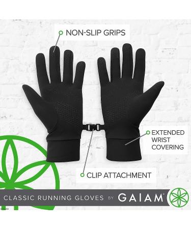 Gaiam Women's Classic Touchscreen Running Gloves - Lightweight Winter Gear (Black, S/M) - Buy Online on GoSupps.com