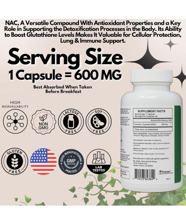 PRISTINE'S N-Acetyl L-Cysteine (NAC) 600MG (3 Pack) Immunity Support Supplement - 180-Day Supply - Potent Lung & Liver Antioxidant Supplement Capsules - Mood Support - Vegan Glutern Free Non GMO - Buy Online on GoSupps.com