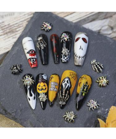 W-LOVNEST Skull Nail Charms Skull 3D with s Vintage Alloy Skeleton Hand Nail Design Jewelry Nail Decor 6 Grid - Buy Online on GoSupps.com