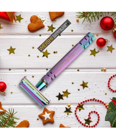 Weishi Rainbow Color Butterfly Open Safety Razor - Double Edge Elegant Design - Buy Online on GoSupps.com