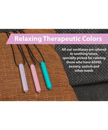 Tilcare Chew Chew Pencil Sensory Necklace Set - Silicone Chewy Toys for Autism - TurquoisePinkPurple - Buy Online on GoSupps.com