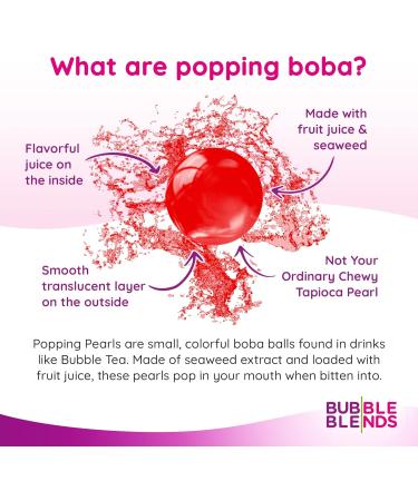 Bubble Blends Cherry Popping Boba - Fruit Juice-Filled Boba Pearls for Bubble Tea - 450g (Pack of 1) - Buy Online on GoSupps.com