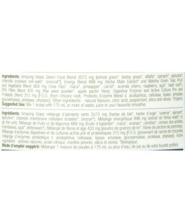 Amazing Grass Green Superfood Energy Organic Powder with Wheat Grass and Greens Flavor: Lemon Lime 30 Servings 7.4 Ounces - Buy Online on GoSupps.com