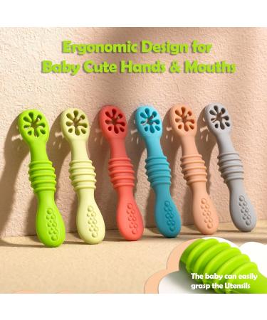 Baby Spoon Set - 100% Extra Soft Silicone, BPA Free Feeding & Teething Aid for Infants & Toddlers (2pcs) - Buy Online on GoSupps.com