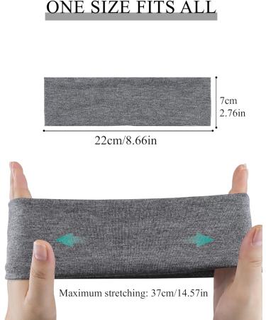 BELEVO 7cm Headband Headbands For Women Black Head Band Elastic Head Bands Soft Hair Bands For Men And Women For Sports Yoga And Exercise Black White Grey - Buy Online on GoSupps.com