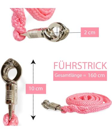 Lead Rope with Panic Hook for Horses & Ponies - 1.60m Neon Pink Tie Rope in Stylish Designs - Buy Online on GoSupps.com