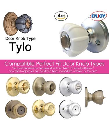 Non-Slip Door Knob Cover Grips for Arthritis & Senior Living - 4 Pack (White Tylo) - Buy Online on GoSupps.com