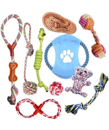 VIROSA Dog Rope Toys | Pack of 10 | Chew Toys For Puppy | Interactive Toys For Dogs | Cotton Rope Toys For Dogs | Cotton Toys For Puppy | Ideal for Small/Medium/Large Dogs