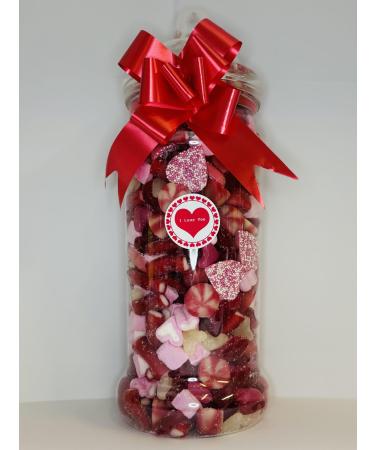 I Love You Valentines Day Filled Pick N Mix Sweet Victorian Jar Gift Present 2.5l