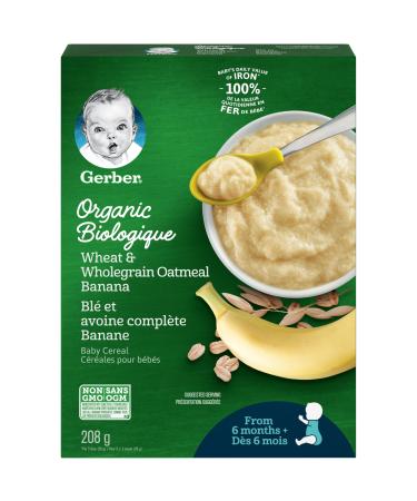 GERBER Organic Wheat & Wholegrain Oat Banana Baby Cereal