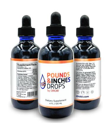Dirobi Pounds and Inches Weight Management Drops Liquid Supplement for Women and Men Diet-Pill Alternative with Delicious Blueberry Flavor 4 Fl Oz (Pack of 1)