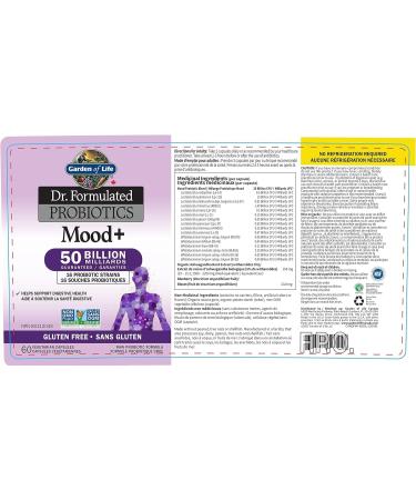 Garden of Life Dr. Formulated Probiotics Mood+ | Manages Digestive Health & Symptoms of Chronic Stress | 50 Billion CFU + 16 Probiotic Strains | Includes Organic Ashwagandha and Blueberries - Buy Online on GoSupps.com