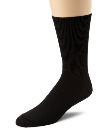 Wigwam Men's Diabetic Walker Crew Length Sock Medium Black