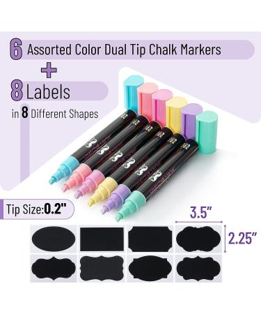 Mr. Pen Chalk Markers - 6 Pack Pastel Colors with 8 Labels | Liquid Chalk Markers for Chalkboard, Glass, Erasable | Chalk Pens & Markers - Buy Online on GoSupps.com