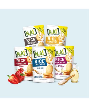 N / A! Nature Addicts Rice Crackers Sea Salt - 12 Sachets of 85 g - Fine Rice Crackers Light and Crunchy - 60% Less Fat Than B - Buy Online on GoSupps.com