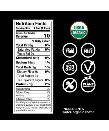 RISE Brewing Co. Original Black Nitro Cold Brew Coffee 4 Pack - Vegan, Sugar & Gluten-Free, Organic & Non-GMO Low Acidity 7 fl. oz. Cans - Buy Online on GoSupps.com