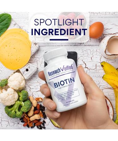 Research Verified Biotin Pure Extra Strength Biotin 10000mcg Hair Skin and Nails Vitamin Third-Party Tested Made in USA 60 Vegan Tablets 60 Count (Pack of 1) - Buy Online on GoSupps.com