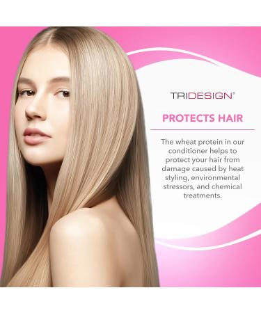 TRIDESIGN TRI Moisturizing Conditioner - Hydrating Treatment for Dry & Damaged Hair Infused with Wheat Protein | 10.5 oz - Buy Online on GoSupps.com