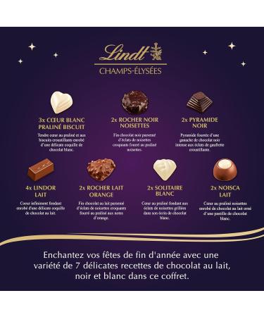 Lindt - Bo te CHAMPS- LYS ES dition Avenue en F te - Assortiment de Chocolats au Lait Noirs et Blancs - Pralin s Croustillants et Onctueux - Id al pour No l 177g - Buy Online on GoSupps.com