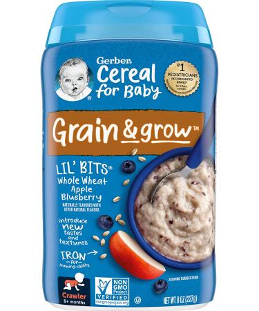 Buy Gerber Lil' Bits Whole Wheat Cereal - Apple Blueberry | 8+ Months | 8 oz (227 g) - Buy Online on GoSupps.com