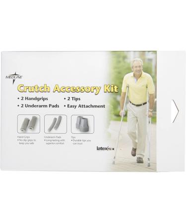Medline Crutch Replacement Part Kit - Gray | Complete Set for Crutch Repair - Buy Online on GoSupps.com