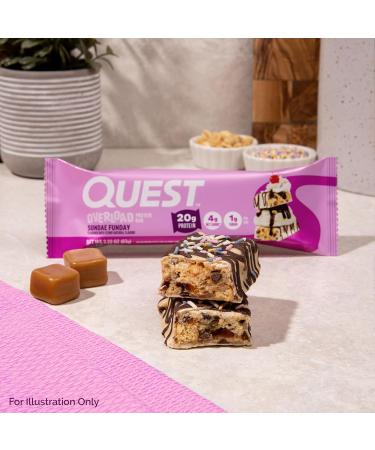 Quest Nutrition Overload Protein Bars Sundae Funday 20g Protein 1g Sugar 4g Net Carbs Gluten Free 12 Count - Buy Online on GoSupps.com