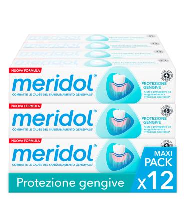 Meridol toothpaste gum protection 12 packs of 75 ml fights bleeding and gum infections *protects against relapses *|Double -acting formula | antibacterial effect*
