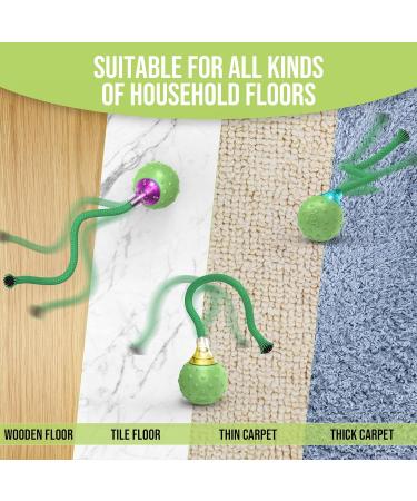 IOKHEIRA Interactive Cat Toy Cat Toys for Indoor Cats Adult Motion Activated Automatic Moving Ball Toy Electric Automatic Cat Toys with 2 Long Tail Teaser Suitable for All Floors and Carpets Green - Buy Online on GoSupps.com